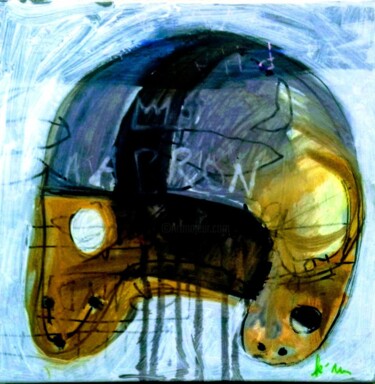 Painting titled "casque football ame…" by Hector O'Kanin, Original Artwork, Acrylic