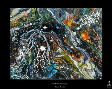 제목이 "Évolution Cosmique…"인 미술작품 Hector Toro로, 원작, 아크릴 나무 들것 프레임에 장착됨