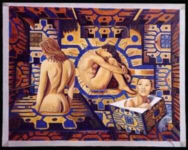 Pittura intitolato "" W.W.W."" da Hector Toro, Opera d'arte originale, Olio
