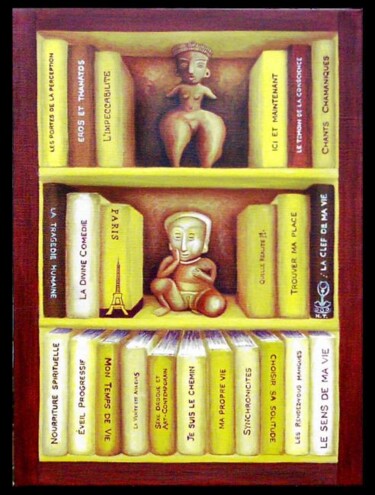 Painting titled "Bibliotheque Archeo" by Hector Toro, Original Artwork, Oil