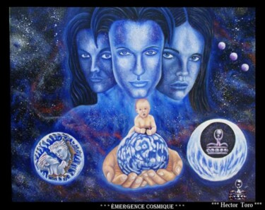 Peinture intitulée "Emergence Cosmique" par Hector Toro, Œuvre d'art originale, Autre