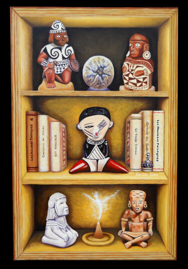 Painting titled "Bibliotheque Veracr…" by Hector Toro, Original Artwork, Oil