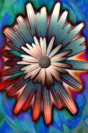 Arts numériques intitulée "Fleurs d'ailleurs 3" par Hedrix, Œuvre d'art originale, Travail numérique 2D