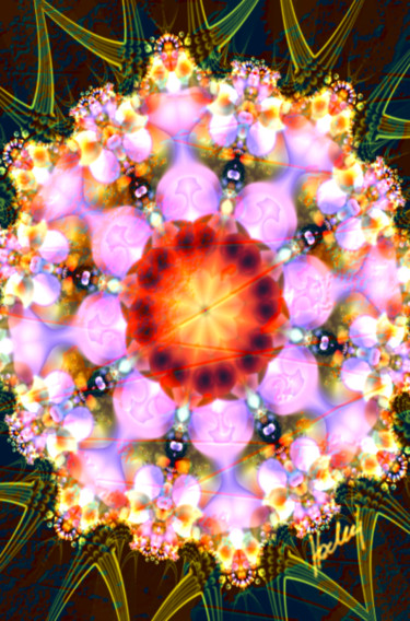 Digital Arts titled "New fractal flower" by Hedrix, Original Artwork, 2D Digital Work