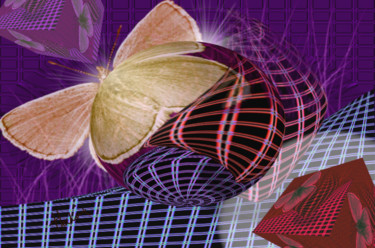 Digital Arts titled "Papillons piégés" by Hedrix, Original Artwork, 3D Modeling