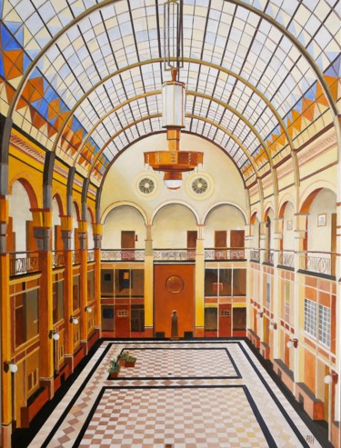 Peinture intitulée "Big Office" par Bert Hermans, Œuvre d'art originale, Huile