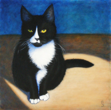 Painting titled "Charlie In the Spot…" by Heidi Shaulis, Original Artwork, Oil
