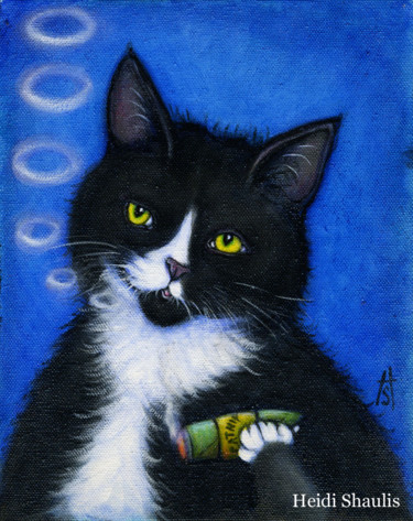 Peinture intitulée "Catnip Cigar" par Heidi Shaulis, Œuvre d'art originale, Huile