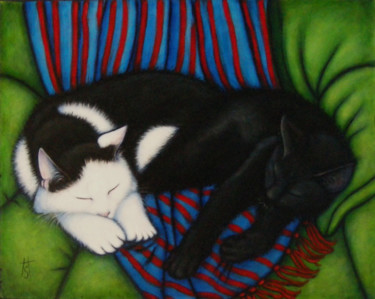 Painting titled "Evie- and George" by Heidi Shaulis, Original Artwork, Oil