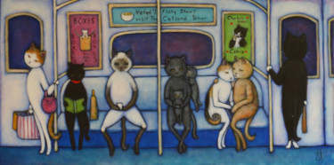 Pittura intitolato "The C Train" da Heidi Shaulis, Opera d'arte originale, Olio