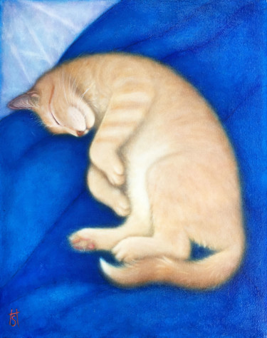 Painting titled "Willy (blue)" by Heidi Shaulis, Original Artwork, Oil