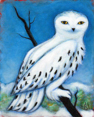 Peinture intitulée "Snowy Owl" par Heidi Shaulis, Œuvre d'art originale