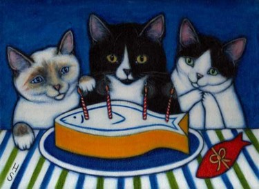 Peinture intitulée "Happy Birthday Char…" par Heidi Shaulis, Œuvre d'art originale