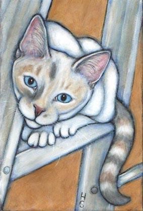 Painting titled "Pearl on a Ladder" by Heidi Shaulis, Original Artwork