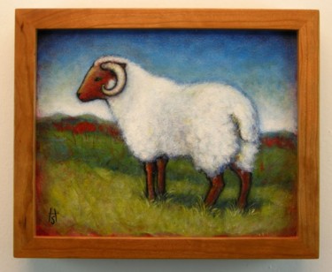 Картина под названием "Sheep" - Heidi Shaulis, Подлинное произведение искусства