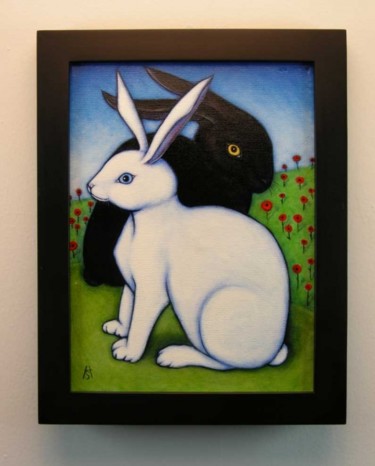 Картина под названием "2 Rabbits" - Heidi Shaulis, Подлинное произведение искусства