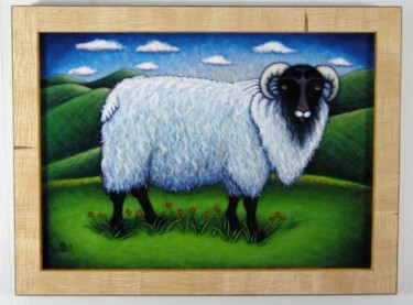 Peinture intitulée "The Sheep Next Door" par Heidi Shaulis, Œuvre d'art originale