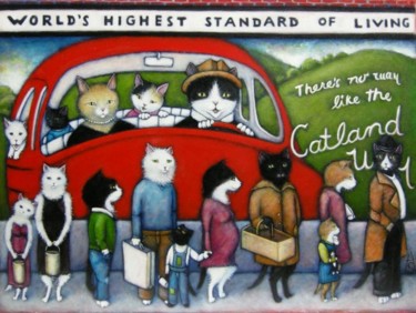Painting titled "The Catland Way" by Heidi Shaulis, Original Artwork