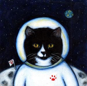 Painting titled "Astronaut Charlie" by Heidi Shaulis, Original Artwork