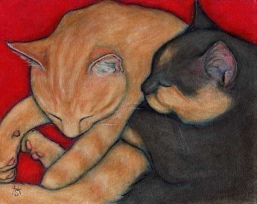 Painting titled "Willy and Matilda" by Heidi Shaulis, Original Artwork