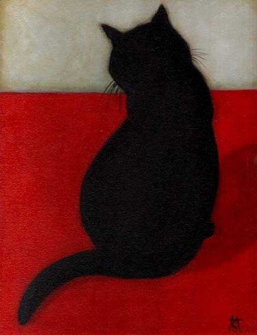 Painting titled "Black Cat" by Heidi Shaulis, Original Artwork