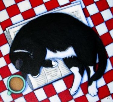 Картина под названием "Sunday Morning Nap" - Heidi Shaulis, Подлинное произведение искусства