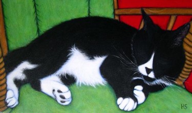 Painting titled "Charlie on the Gree…" by Heidi Shaulis, Original Artwork