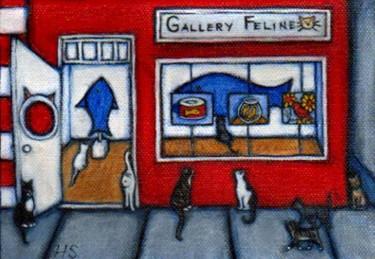 Painting titled "Gallery Feline" by Heidi Shaulis, Original Artwork