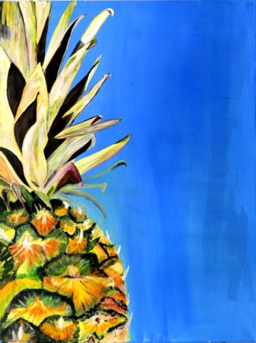 「Halbe Ananas」というタイトルの絵画 Heike Gausmannによって, オリジナルのアートワーク, アクリル