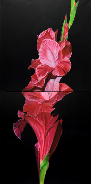 Картина под названием "Gladiolus" - Heike Gausmann, Подлинное произведение искусства, Акрил