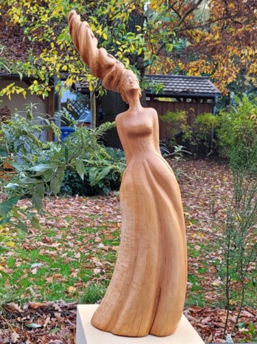Skulptur mit dem Titel "Tanz der Eleganz" von Heike Lüders, Original-Kunstwerk, Holz