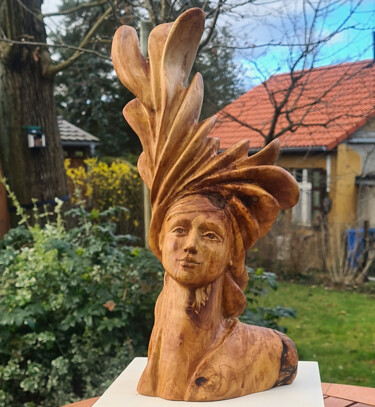 Skulptur mit dem Titel "Anmut und Eleganz" von Heike Lüders, Original-Kunstwerk, Holz