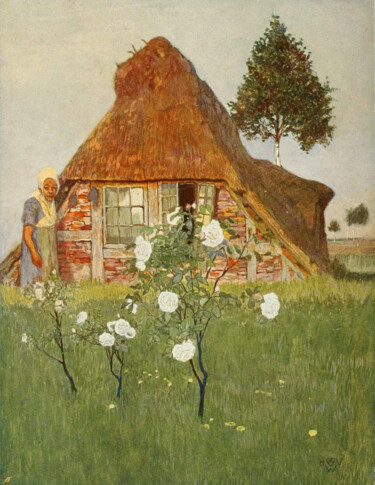 Malerei mit dem Titel "Soleil couchant dan…" von Heinrich Vogeler, Original-Kunstwerk, Öl