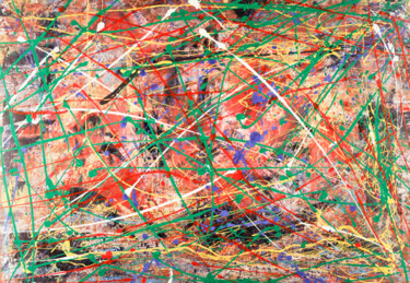 Malerei mit dem Titel "Bild-5" von Heinz Bernhard Staude, Original-Kunstwerk, Acryl Auf Keilrahmen aus Holz montiert