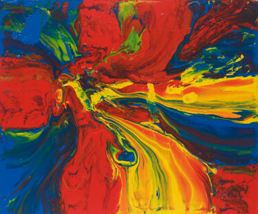 Malerei mit dem Titel "Staude-45" von Heinz Bernhard Staude, Original-Kunstwerk, Acryl Auf Keilrahmen aus Holz montiert