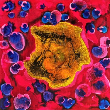 Schilderij getiteld "Magic Colors - Blood" door Heinz Katzenmeier, Origineel Kunstwerk, Inkt