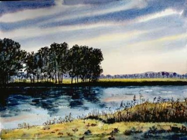 Pintura intitulada "Landscape near Ketz…" por Heinz Sterzenbach, Obras de arte originais