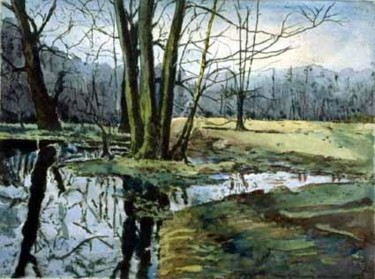 Malerei mit dem Titel "Little River Tegel" von Heinz Sterzenbach, Original-Kunstwerk
