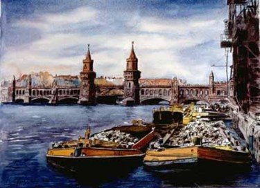 Pittura intitolato "Oberbaum Bridge" da Heinz Sterzenbach, Opera d'arte originale