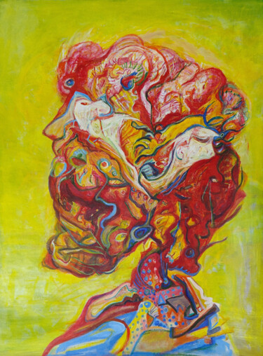 Malerei mit dem Titel "The Methane man" von Geert Heirbaut, Original-Kunstwerk, Acryl