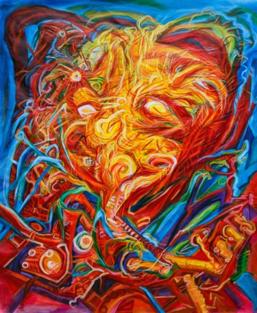 Painting titled "Mechanical ventilat…" by Geert Heirbaut, Original Artwork, Acrylic