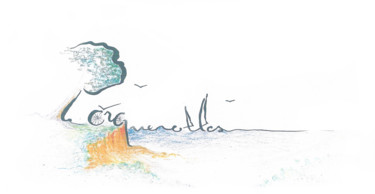 Rysunek zatytułowany „Porquerolles - Moji…” autorstwa Hélène Argellies, Oryginalna praca, Ołówek