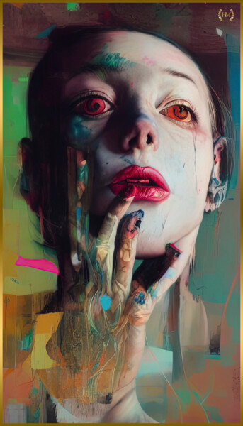 Digital Arts titled "HEL MORT's Je ne pe…" by Hel Mort, Original Artwork, Oil Mounted on Aluminium