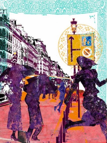 Digital Arts titled "Rue de Paris" by Hel Swynghedauw, Original Artwork, Photo Montage