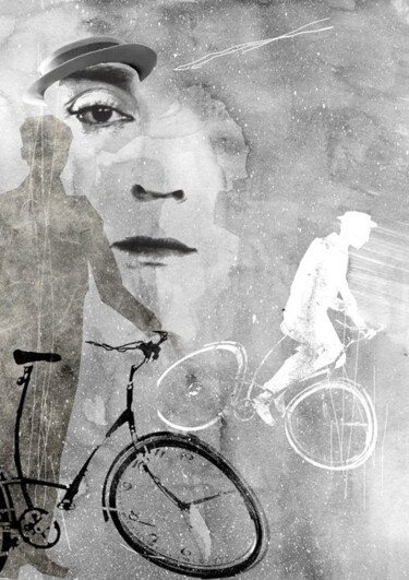 Digitale Kunst getiteld "Buster Keaton ( thé…" door Hel Swynghedauw, Origineel Kunstwerk, Digitaal Schilderwerk