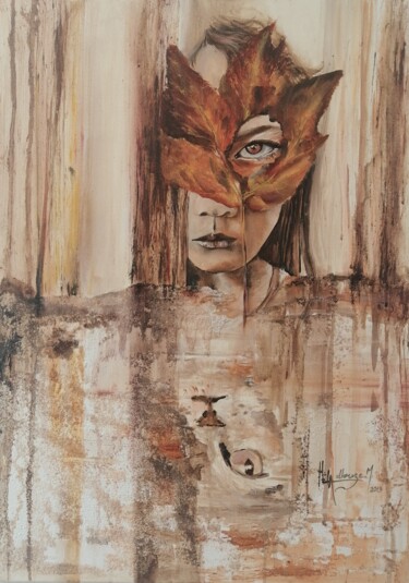 Картина под названием "Mensonge" - Hela Ellouze, Подлинное произведение искусства, Акрил Установлен на Деревянная рама для н…