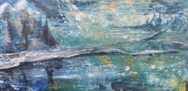 Malerei mit dem Titel "Chutes d'eau" von Hela Ellouze, Original-Kunstwerk, Acryl