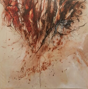 Painting titled "Racines" by Hela Ellouze, Original Artwork, Acrylic