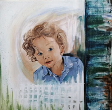 Painting titled "Innocence" by Hela Ellouze, Original Artwork, Acrylic