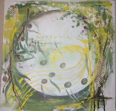 Картина под названием "Mélodie d'olives" - Hela Ellouze, Подлинное произведение искусства, Акрил